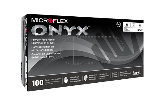 MicroFlex Onyx Exam Gloves, Nitrile, Powder Free, Non Sterile