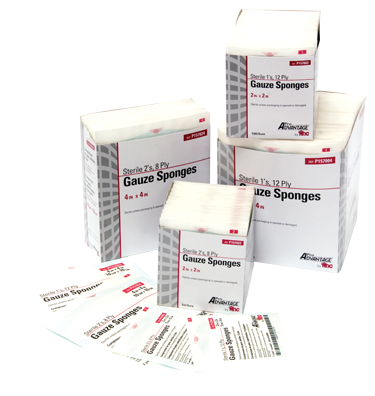 Gauze Sponges, 2s, 2" x 2", 8 Ply, Sterile