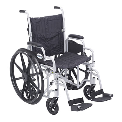 Poly Fly Light Weight Transport Chair Wheelchair with Swing away Footrests