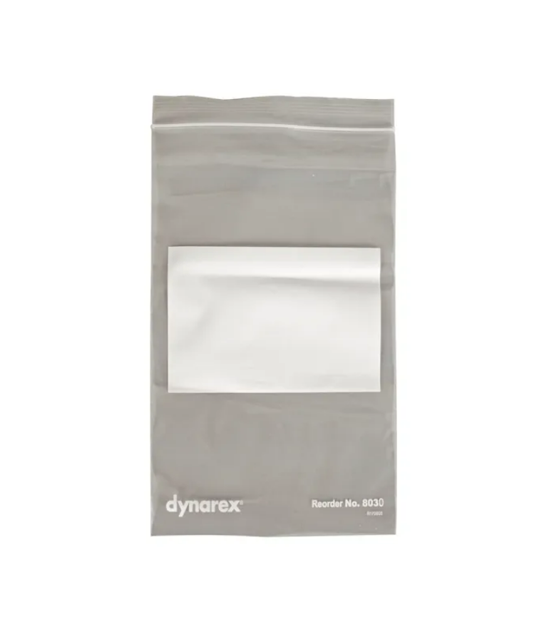 Zip Closure Plastic Bags, Clear with White Write - On Block, 2 mil