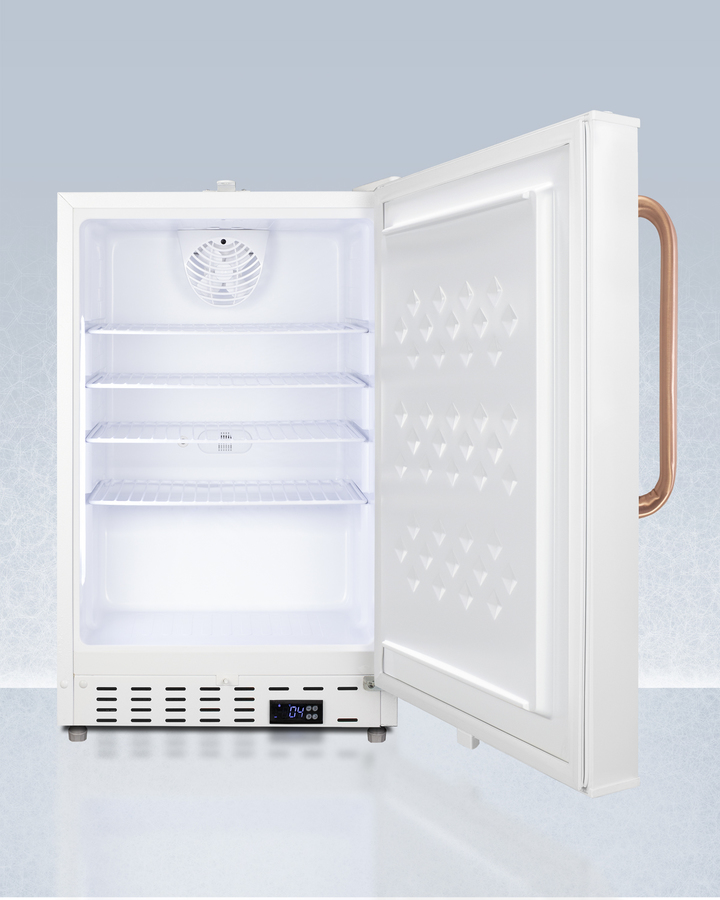 20" Wide Built In Healthcare All Refrigerator with Lock and Copper Handle