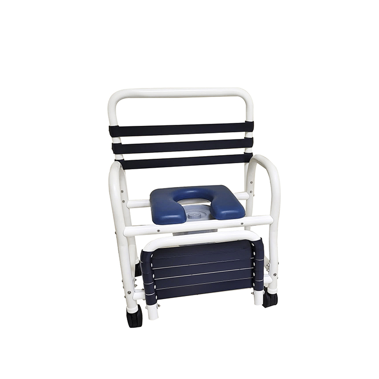 Deluxe New Era Patented Infection Control 26" Shower Commode Chair with Commode Pail and Soft Touch Folding Footrest