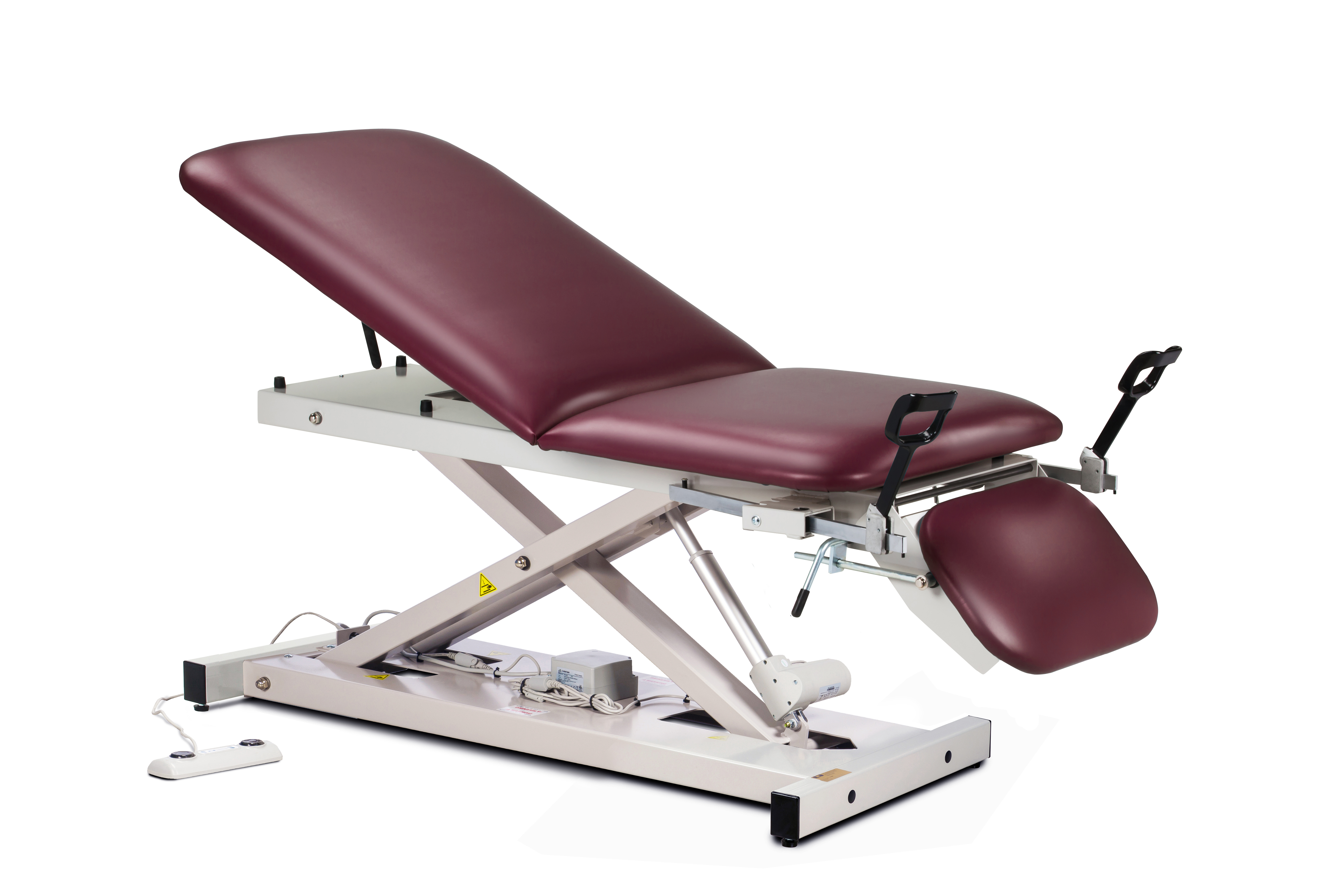 Power 400 Open Base Table with Adjust. Backrest Drop Section Stirrups