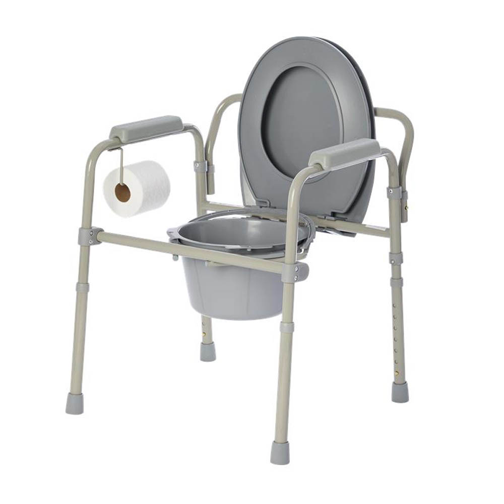 Folding Powder Coated Steel Commode