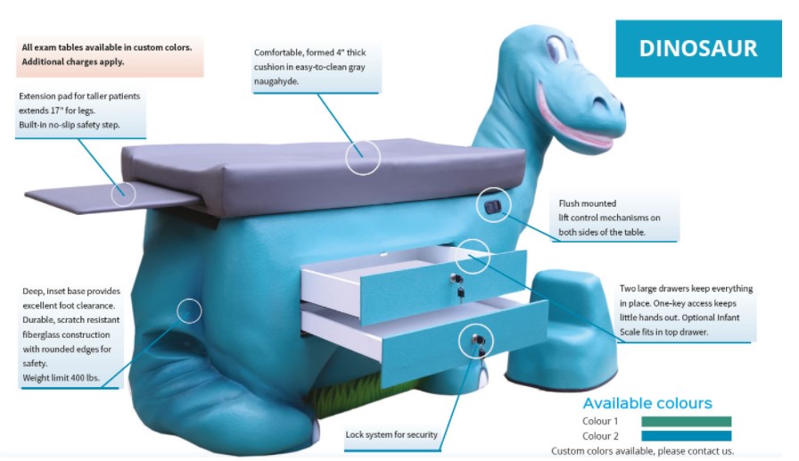 Pediatric Examination Table (Dinosaur)