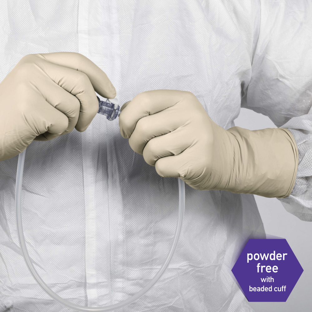 Kimtech PFE Latex Exam Gloves, Powder Free, Non Sterile
