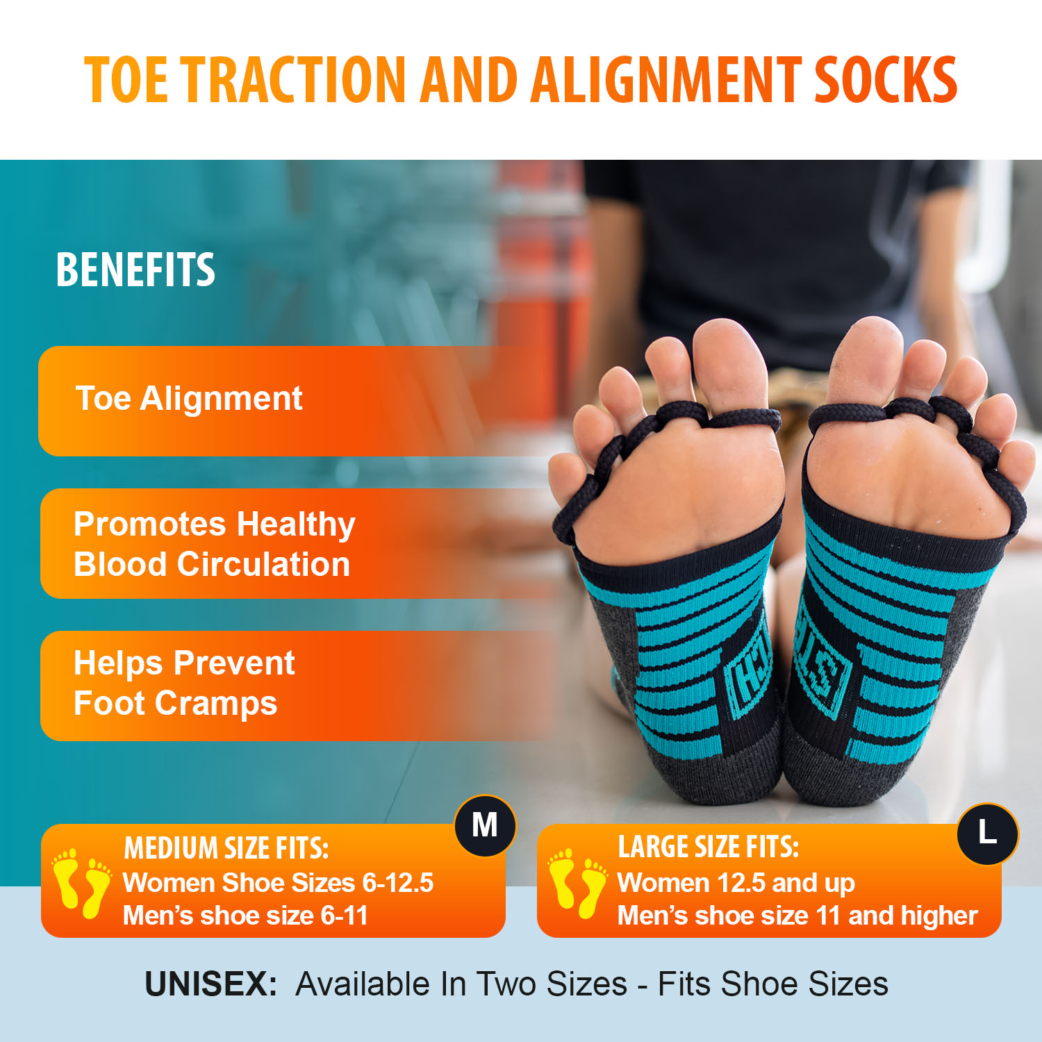 Stretch Toe Separator Socks
