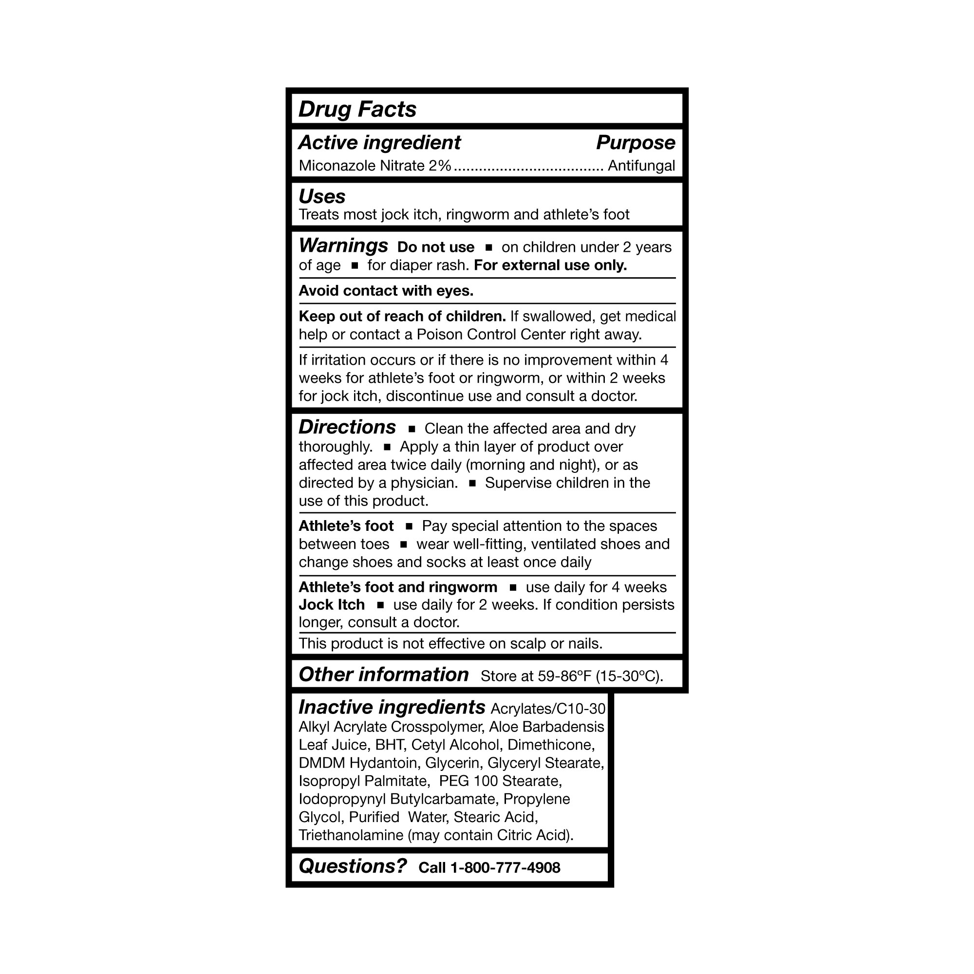 Antifungal 2% Strength Cream 4 oz Tube