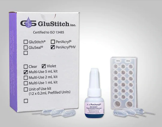 PeriAcryl 5 mL Bottle, Autoclavable Tray and 50 Pipettes VIOLET HIGH VISCOSITY