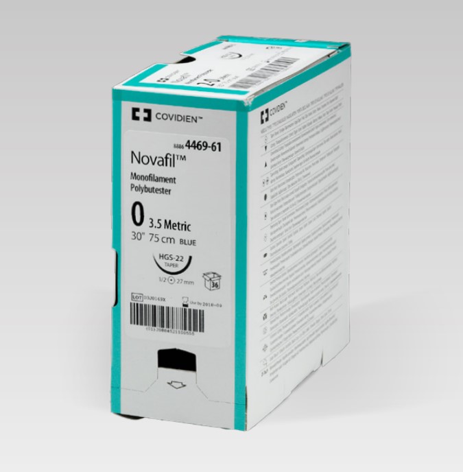 Medtronic Novafil Suture, Premium Reverse Cutting, Blue, 18