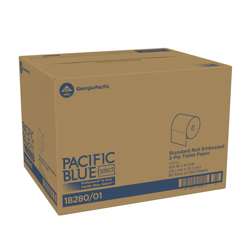 Pacific Blue Select, Standard Bathroom Tissue, 2 Ply, White