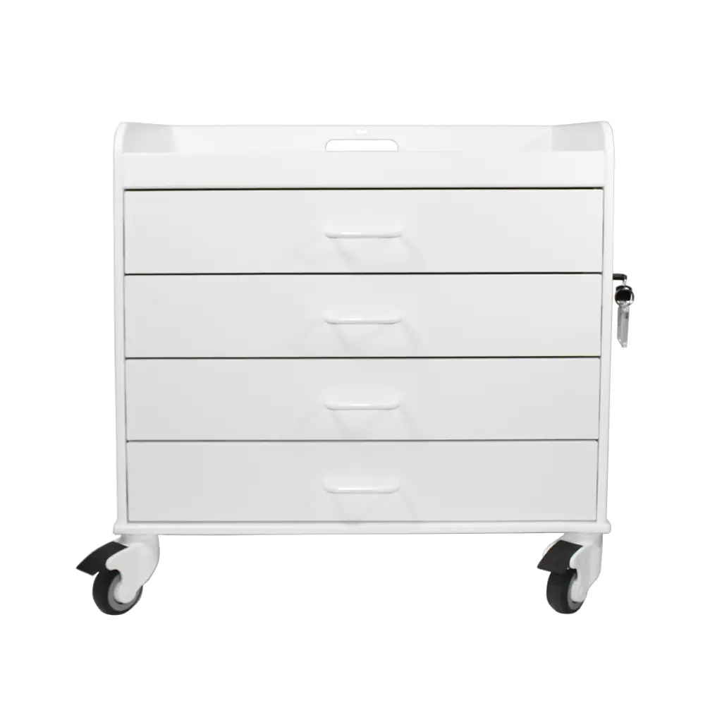 Extra Wide Compact Cart with White Drawers
