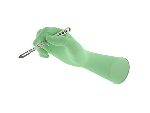 Gammex Non Latex Polyisoprene Green Gloves, Powder Free, Sterile