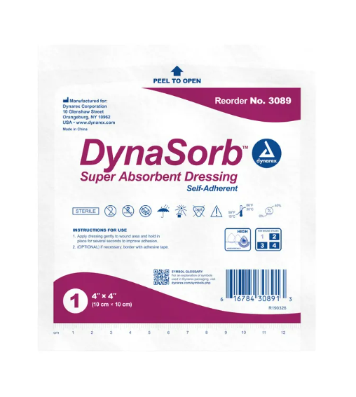 DynaSorb Super Absorbent Dressings, Sterile