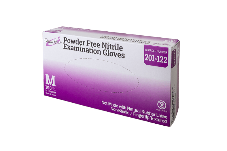 OmniTrust 201 Nitrile Powder Free Examination Glove Box of 200
