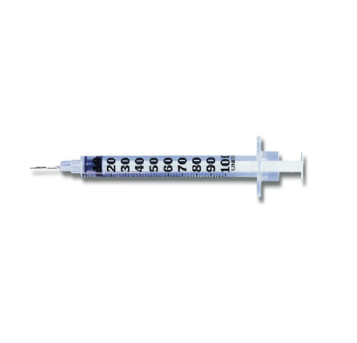 Syringe, Permanently Attached Needle, Micro Fine, Insulin U 100, Sterile, 1cc - Clearance