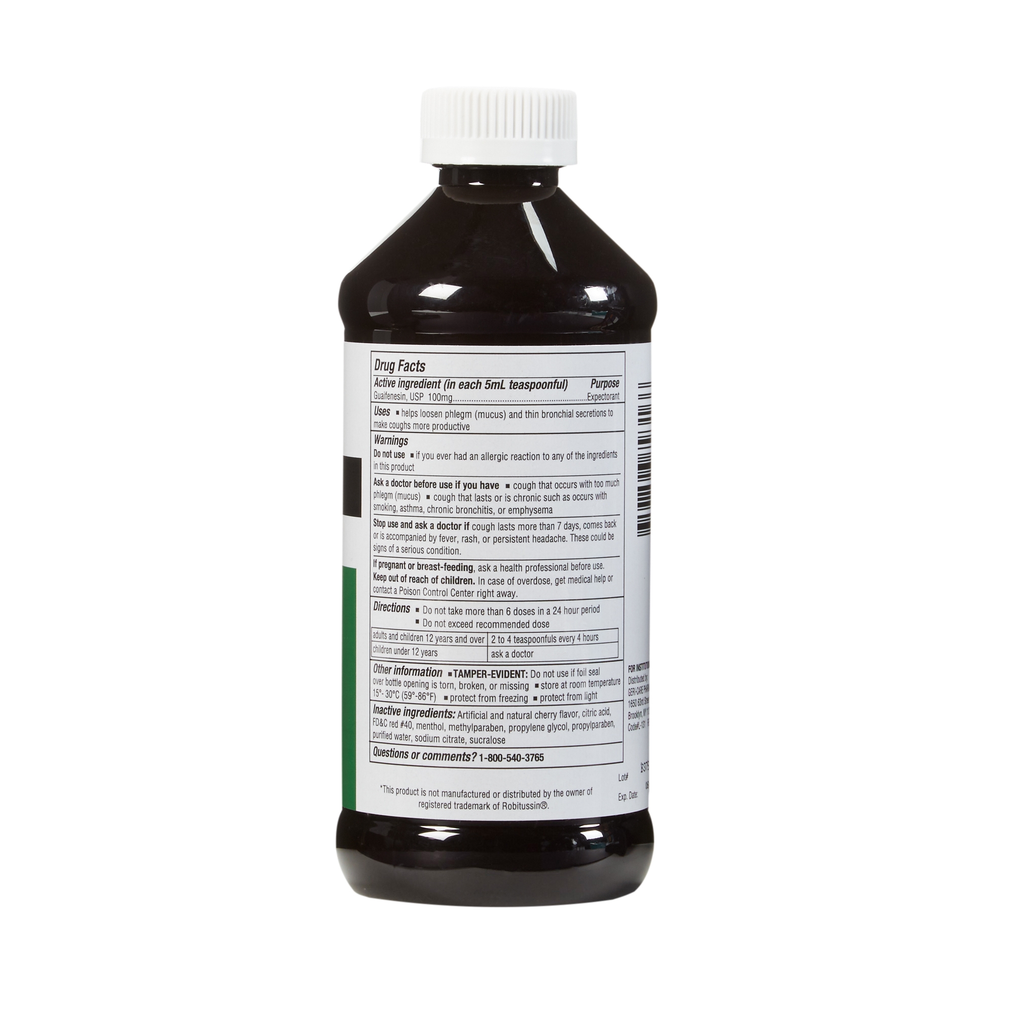 Geri-Tussin Liquid 16 oz Cold and Cough Relief 100 mg / 5 mL Strength