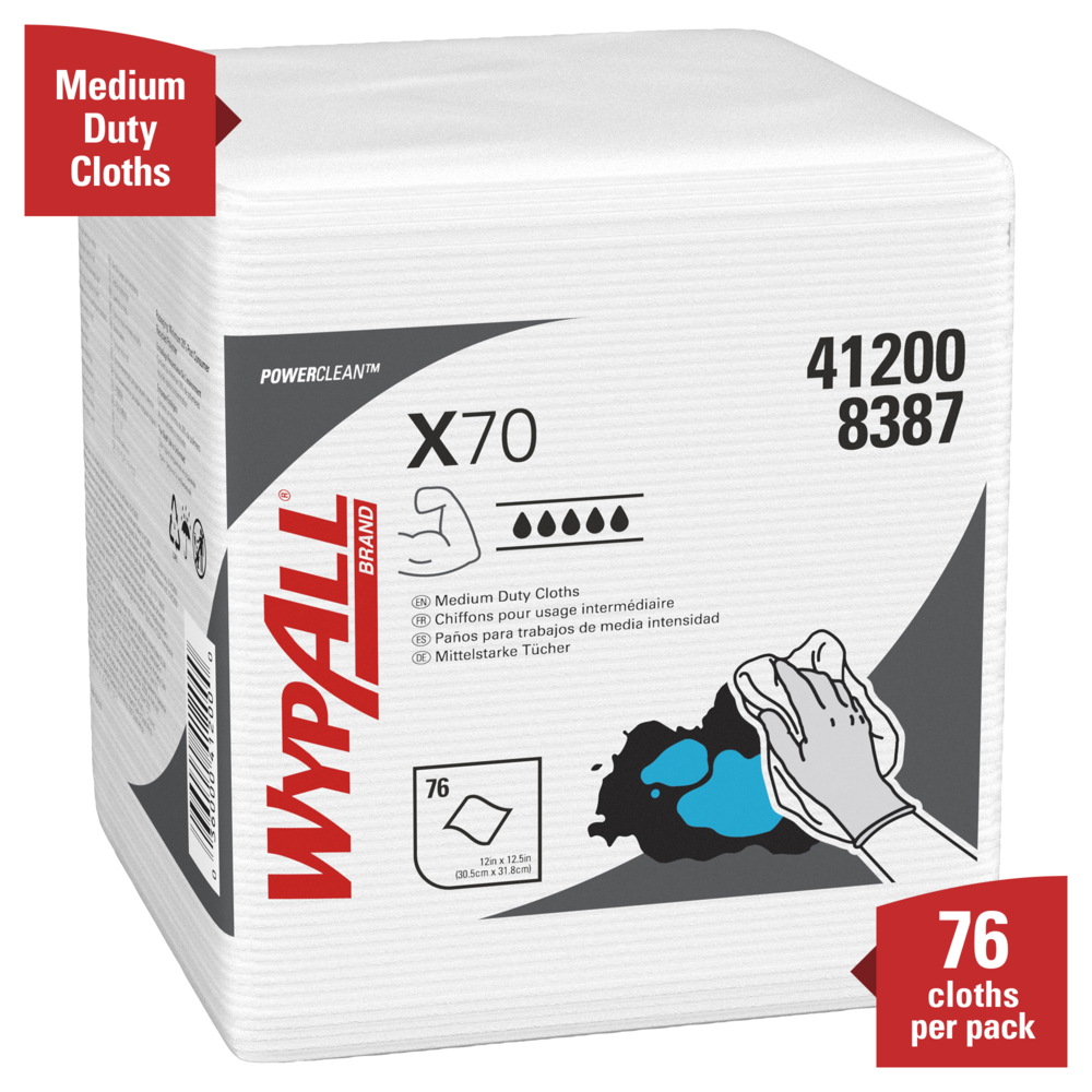 Wypall X70 Wipers, White, Bulk