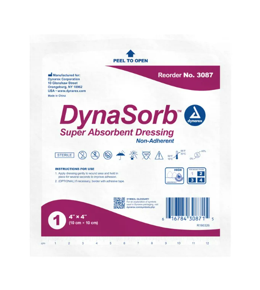 DynaSorb Super Absorbent Dressings, Sterile