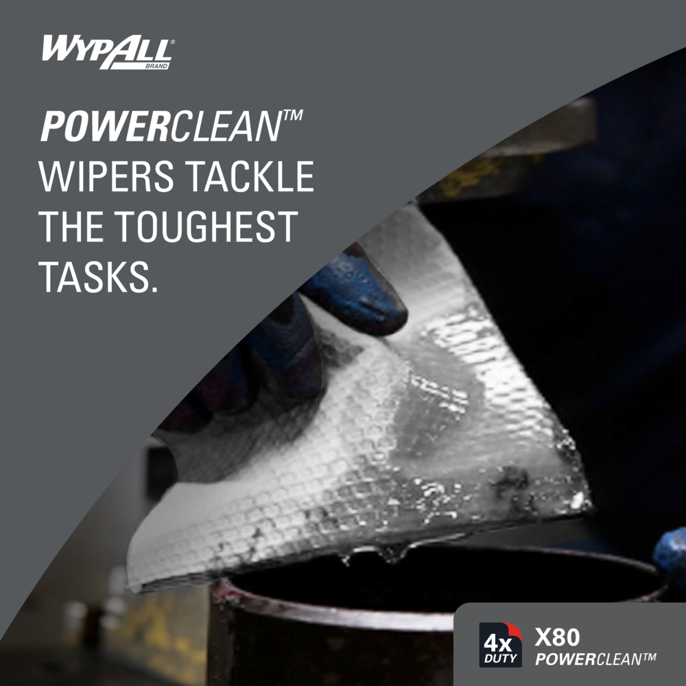 WypAll Power Clean X80 Heavy Duty Cloths