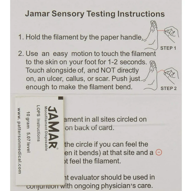 Jamar Disposable Monofilaments, Sensation Testers