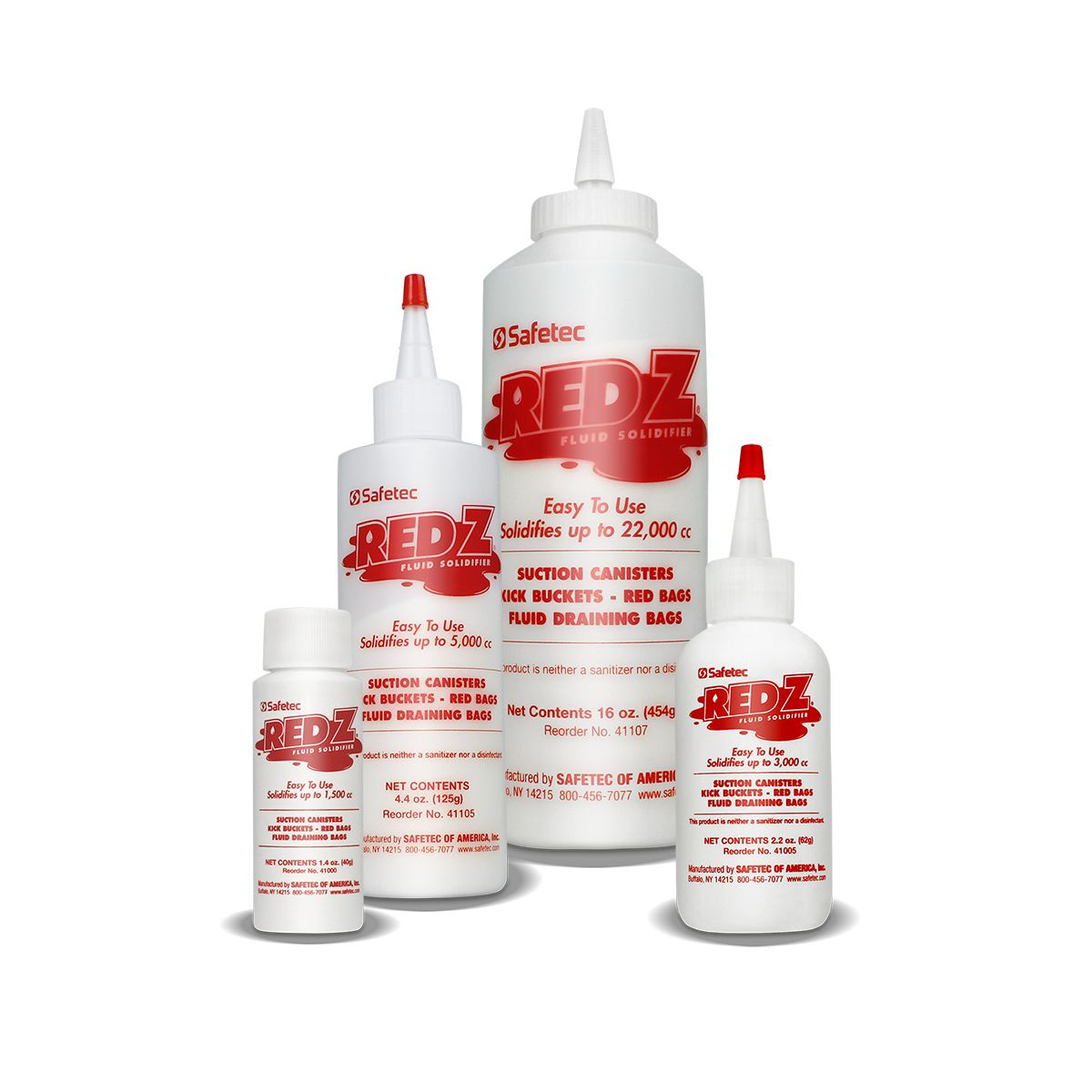 Red Z Spill Control Solidifier Single and Multi Use Bottle, Screw Top Bottle 