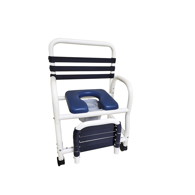 Deluxe New Era 22" Infection Control Shower Commode Chair with Folding Footrest