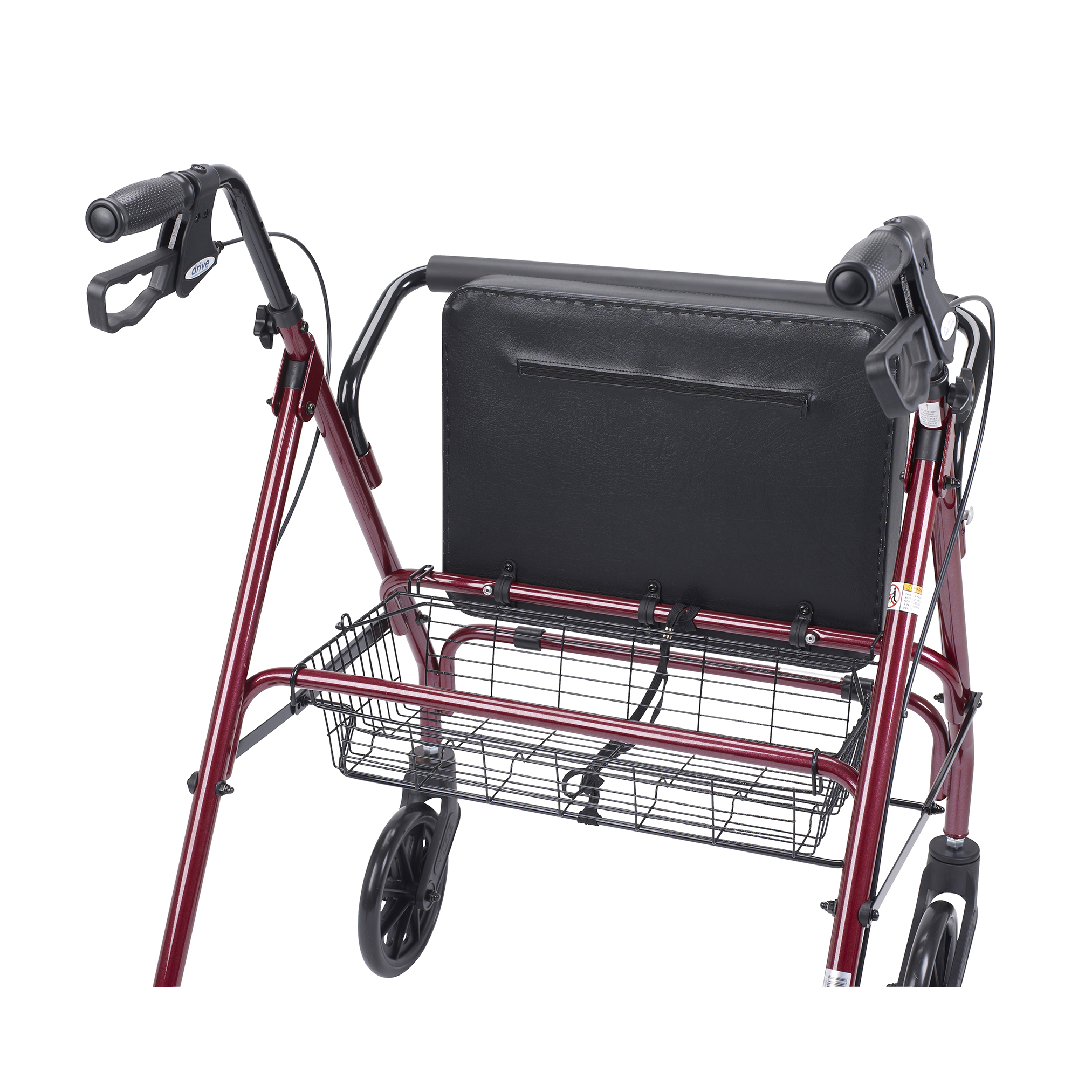 Go-Lite Bariatric Steel Rollator, Red