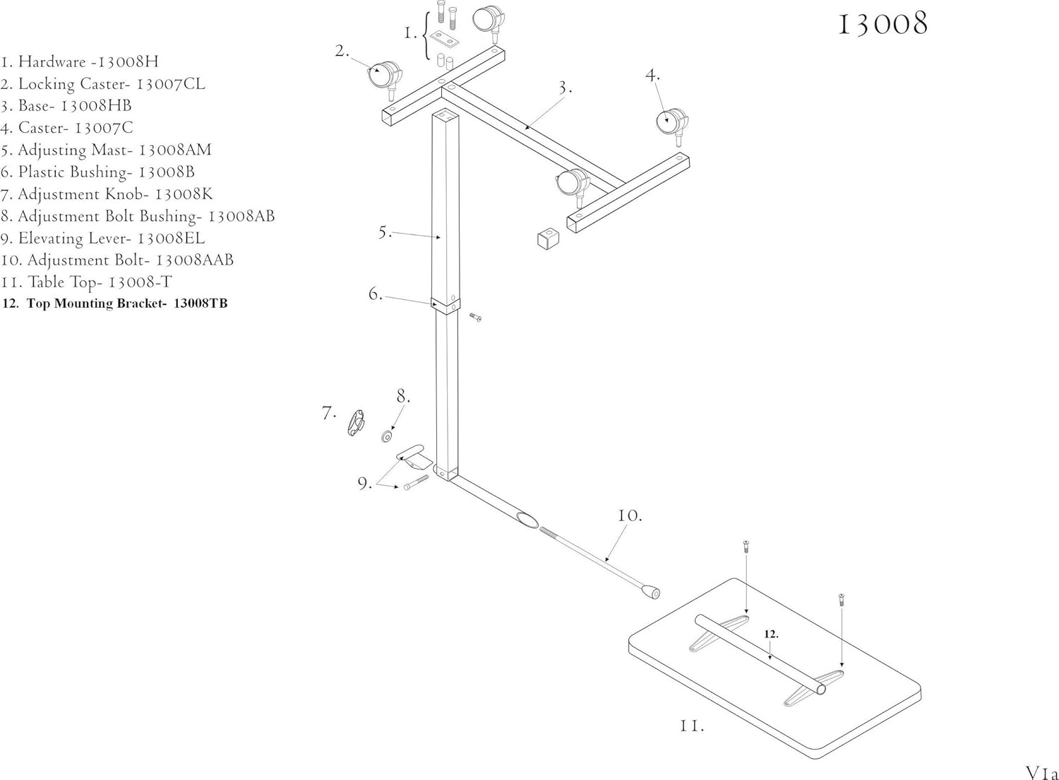 Deluxe Tilt-Top Overbed Table