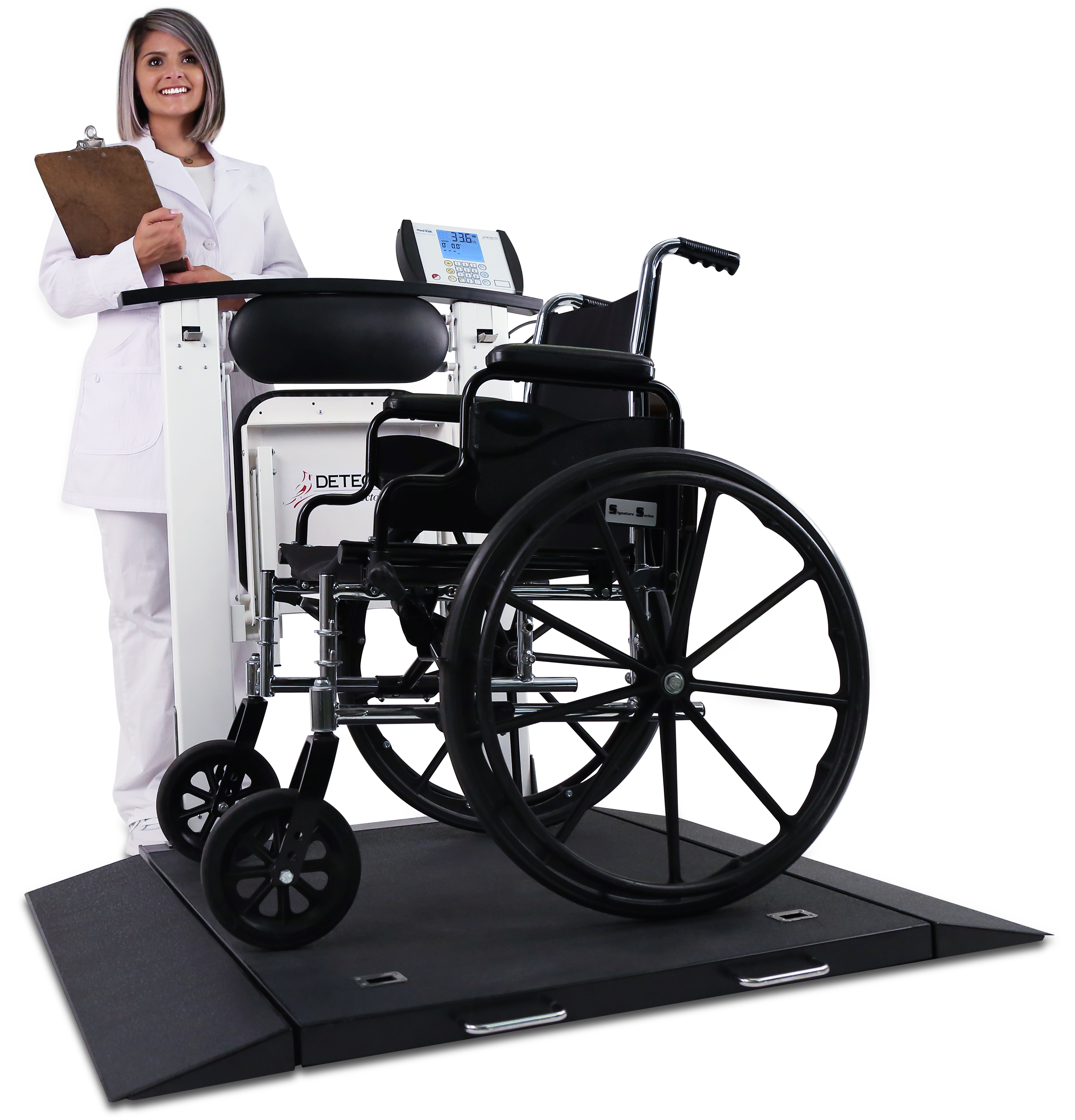 Portable Wheelchair Scale with Handrail and Seat