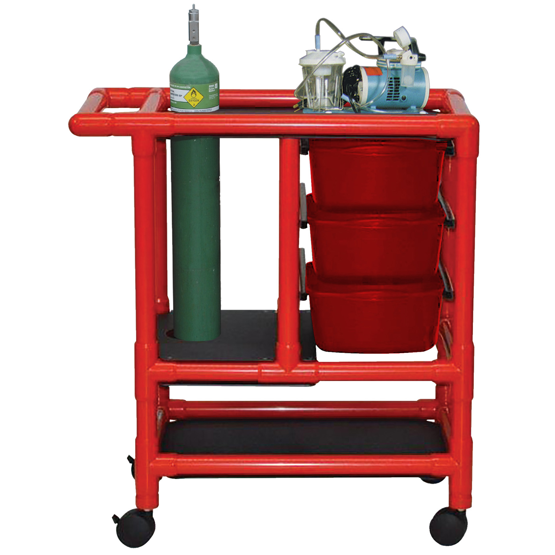 Emergency Crash Cart Red PVC Frame