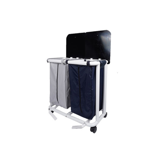 Deluxe New Era Patented Infection Control Large Double Hamper with Zipper Opening Bag and Foot Pedal