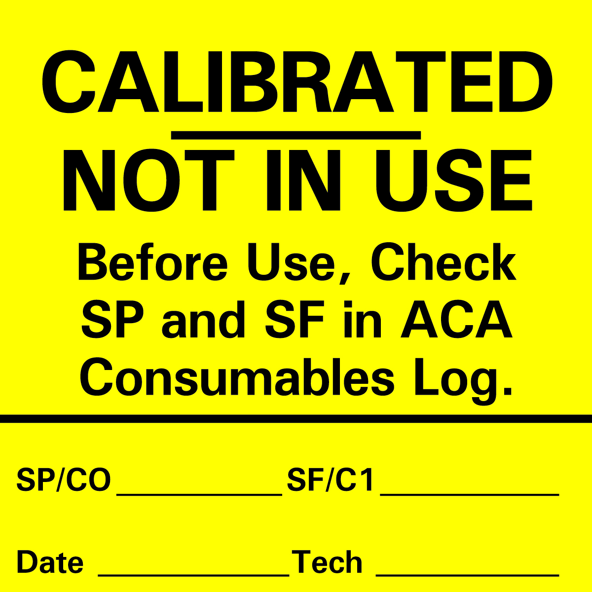 Pre Printed Advisory Label