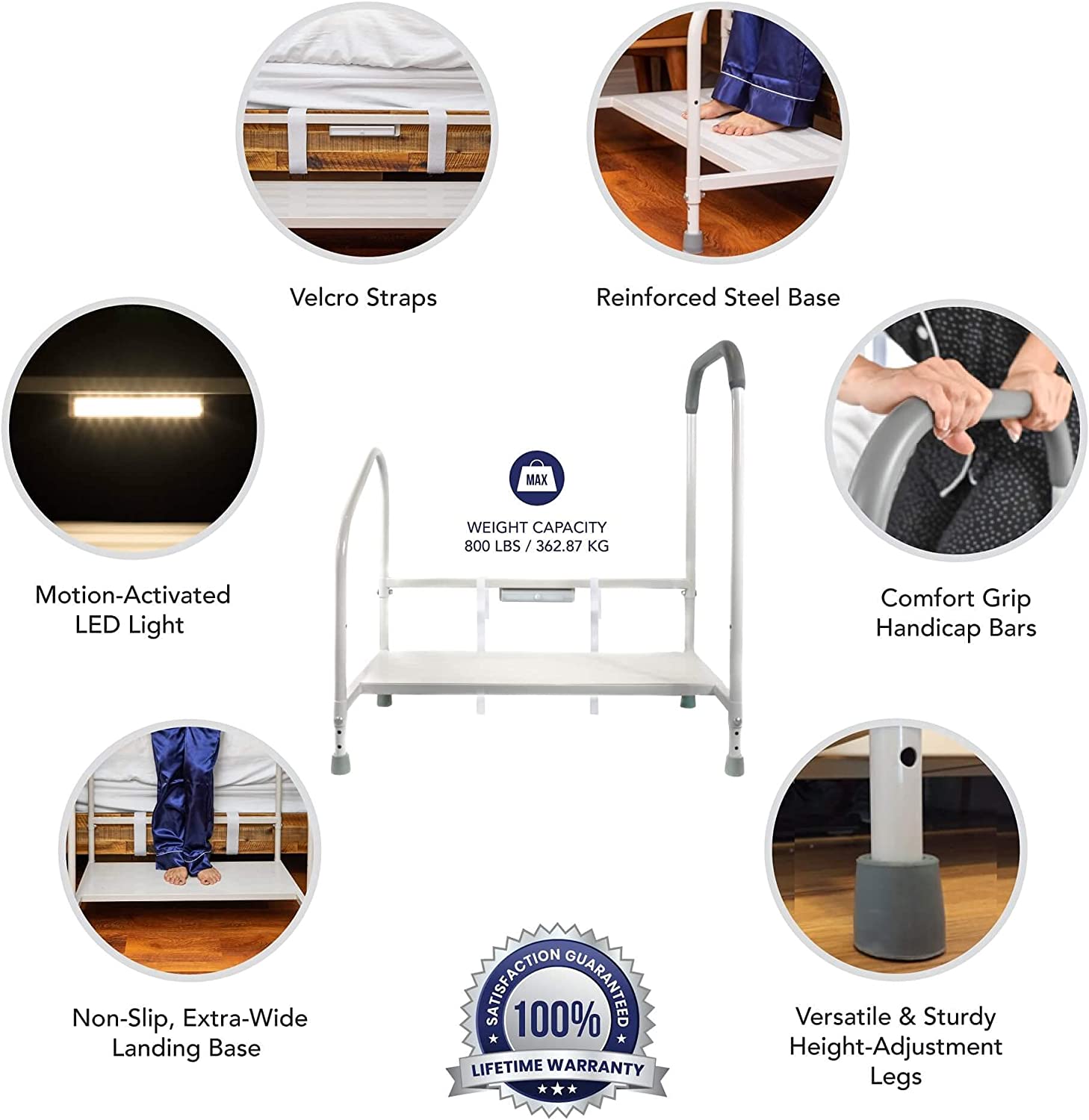 Bedside Step Stool Bed Climbing Aid for Elderly & Handicapped