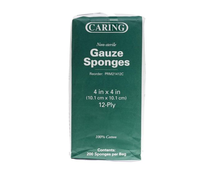 Gauze Sponge, 12 ply, 4" x 4", Non Sterile