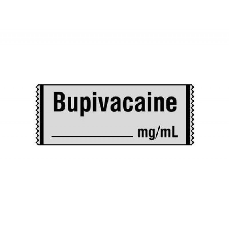 Bupivacaine Syringe Labels, Gray, 500" Roll, 333 Imprints