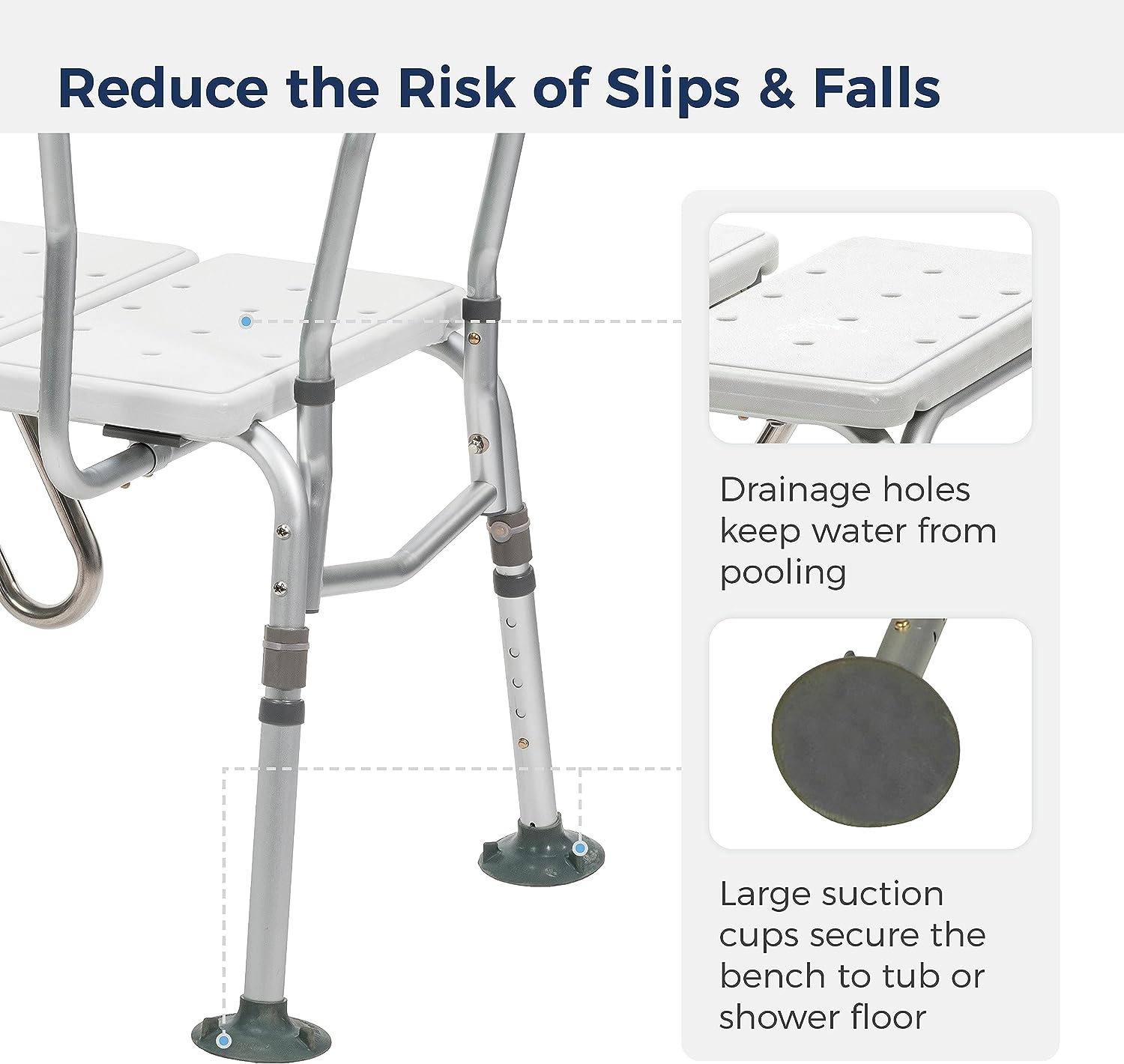 Splash Defense Transfer Bench with Curtain Guard Protection  - Open Box Return