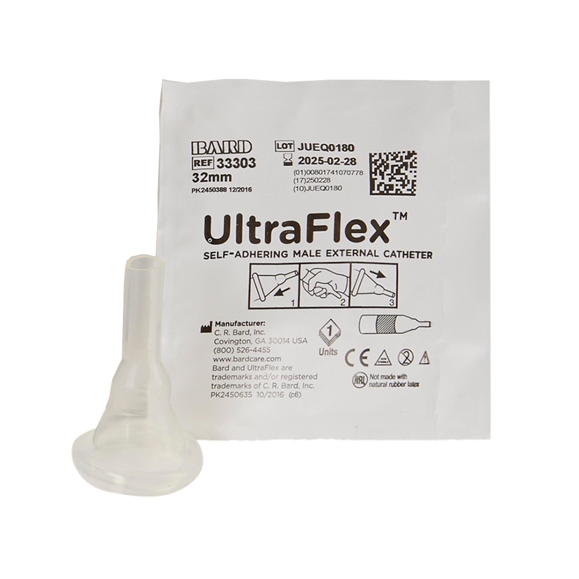 UltraFlex Male External Catheter, Self Adhering