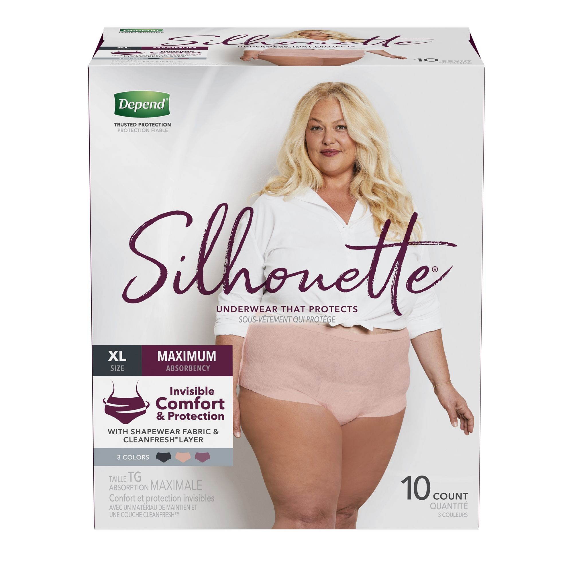 Fresh Protection Defense Women Incontinence Underwear Overnight, Blush -  Large, 14 units – Depend : Incontinence