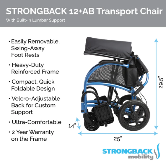Excursion Transport Wheelchair with Attendant Brakes