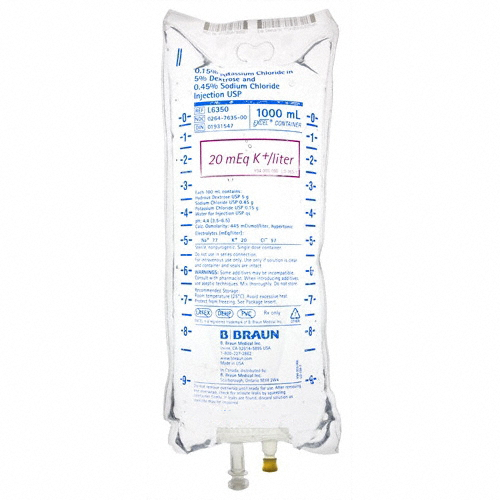 Excel IV Container Potassium Chloride in 5% Dextrose and 0.45% Sodium Chloride Injection