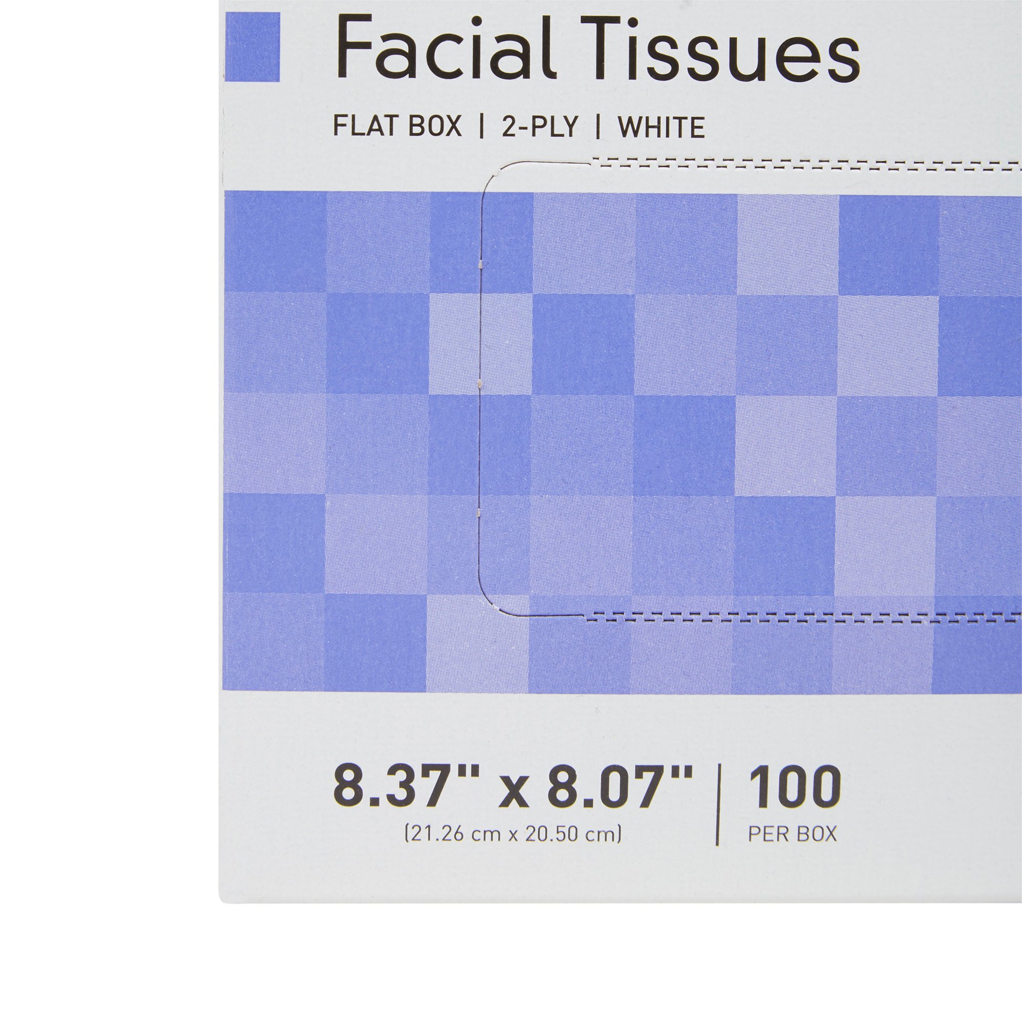 Facial Tissue, White, 8.37" x 8.07"