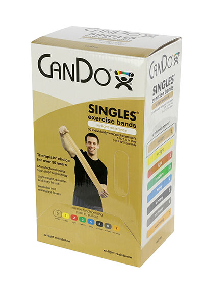 5 ft Length Low Powder Pre Cut Exercise Band - Box of 30