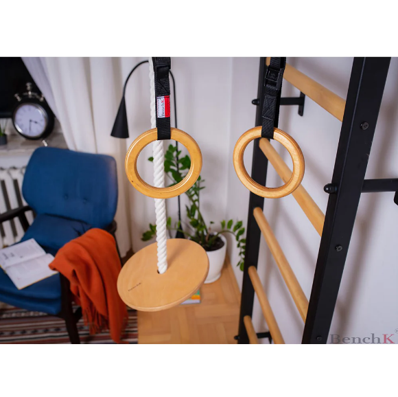 221+A076 Wall Bar with Fixed Steel 6 Grip Pull Up and Gymnastic Accessories