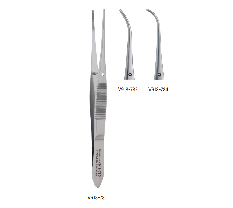 4" Eye Dressing Forceps with Serrated Tips
