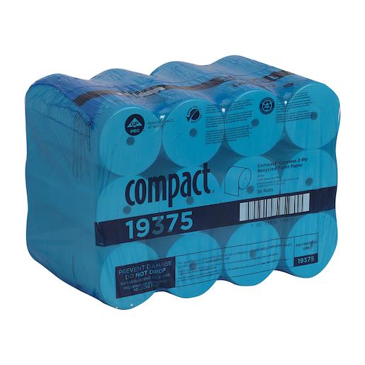 Compact, Coreless Bathroom Tissue, 2-Ply, 3.85" x 4.1"