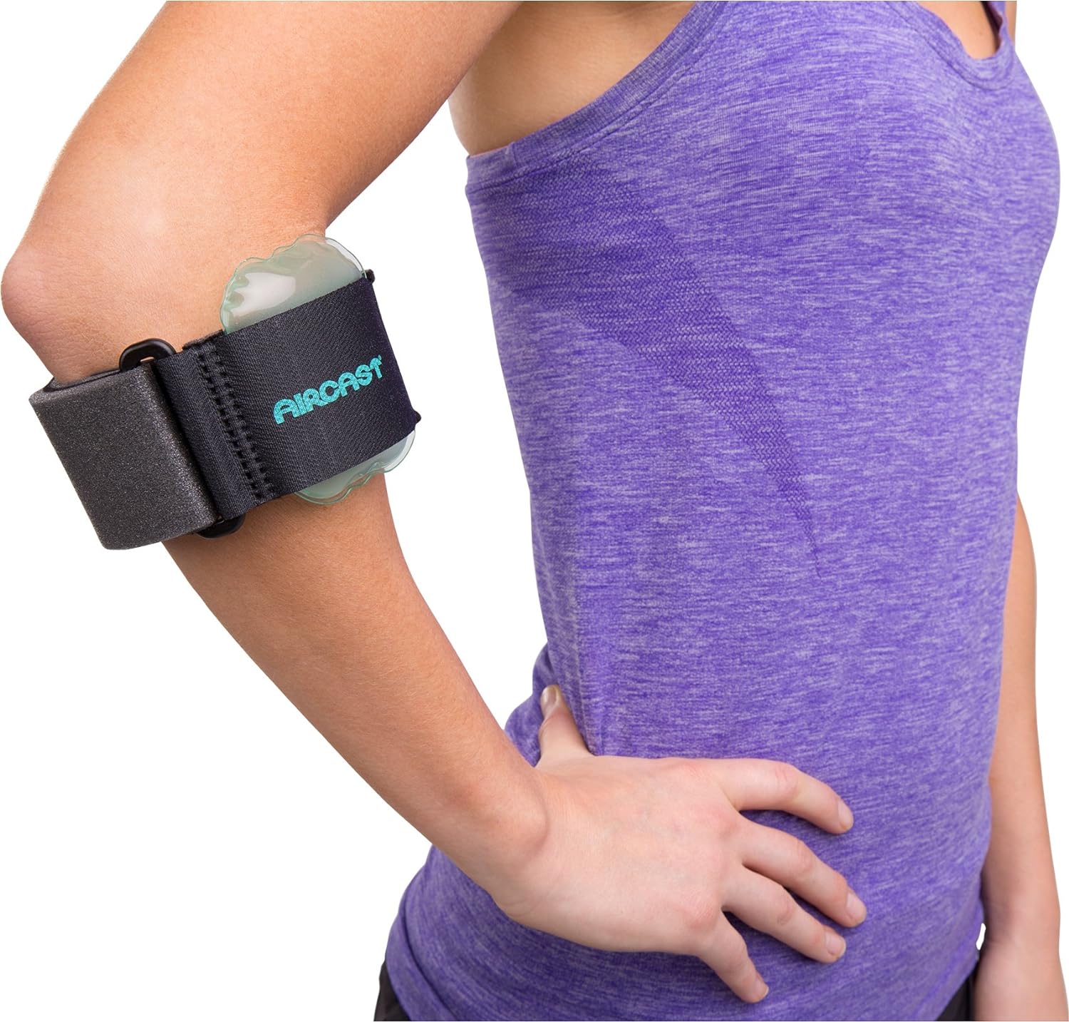 Aircast Pneumatic Armband, Tennis/Golfers Elbow Support Strap, Black