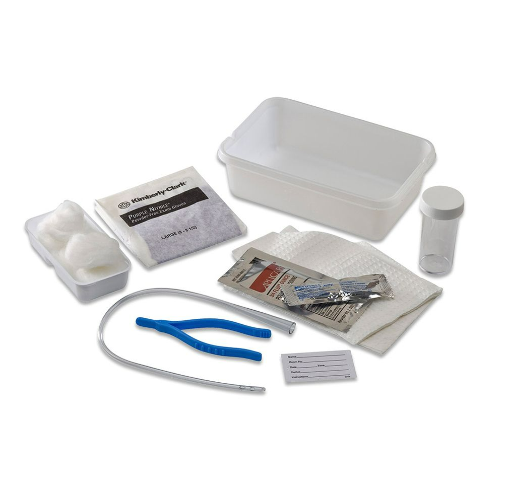 Dover Open Intermittent Tray with PVC Catheter, Vinyl, Latex Free, 14 Fr