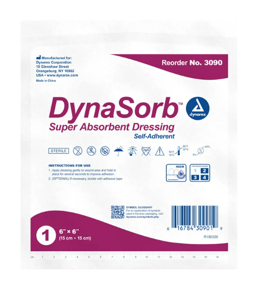 DynaSorb Super Absorbent Dressings, Sterile