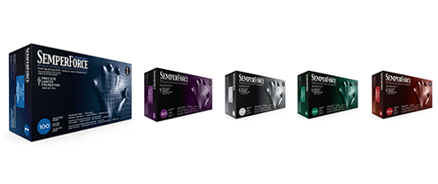 SemperForce Black Nitrile Exam Gloves, Powder Free, Non Sterile